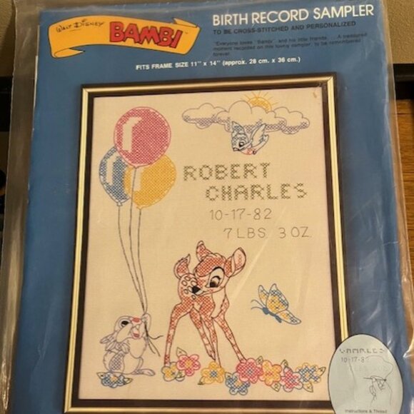 Bambi Birth Record Sampler - Picture 1 of 2